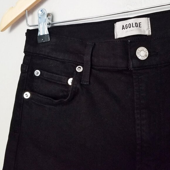 Agolde Sophie Crop High Waist Rise Skinny Jean Black Size 27 Stretchy Comfy $158 - Picture 9 of 15